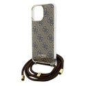 Kryt Guess CROSSBODY CORD 4G Print iPhone 15 Pro Max - hnědý