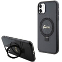 Kryt Guess RING STAND SCRIPT GLITTER iPhone 11 / XR - černý