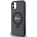 Kryt Guess RING STAND SCRIPT GLITTER iPhone 11 / XR - černý