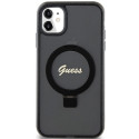 Kryt Guess RING STAND SCRIPT GLITTER iPhone 11 / XR - černý