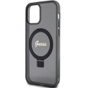 Kryt Guess Ring Stand Script Glitter pro iPhone 12/12 Pro - černý