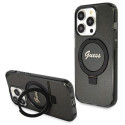 Kryt Guess RING STAND SCRIPT GLITTER iPhone 13 Pro Max – černý