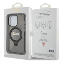 Kryt Guess Ring Stand Script Glitter iPhone 14 Pro Max - black