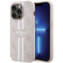 Kryt Guess 4G Printed Stripes MagSafe pro iPhone 15 Pro - růžová