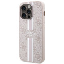 Kryt Guess 4G Printed Stripes MagSafe pro iPhone 15 Pro - růžová