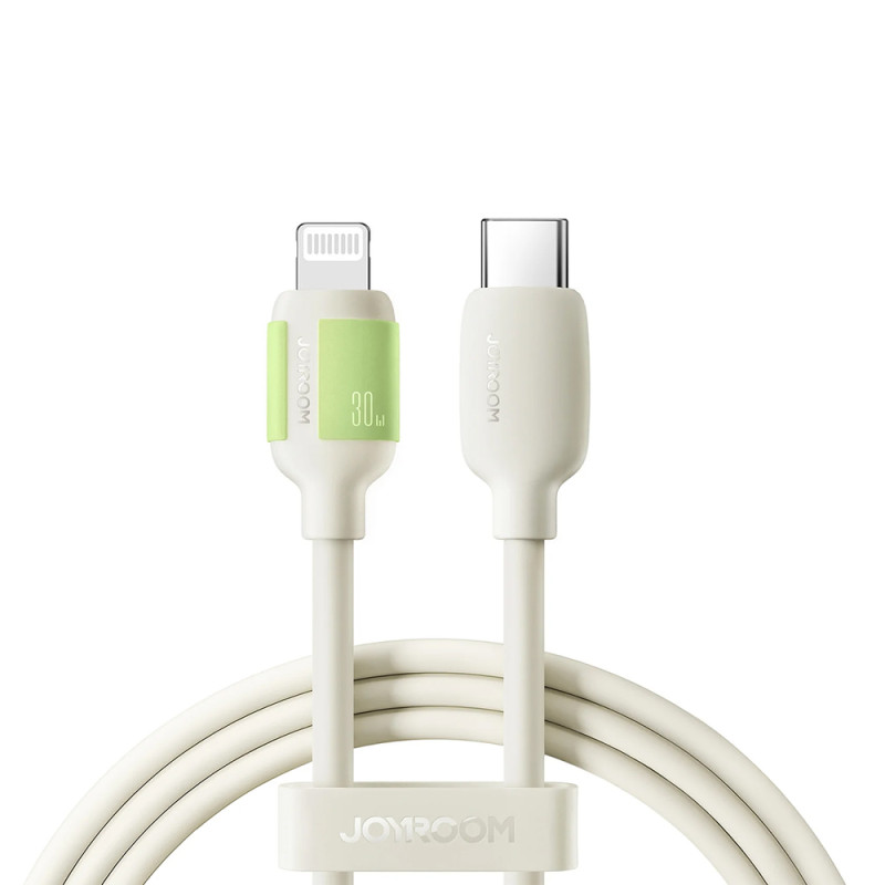 Kabel Joyroom S-A53 30W USB-C na Lightning s fluorescenčním koncem 2 m - béžový