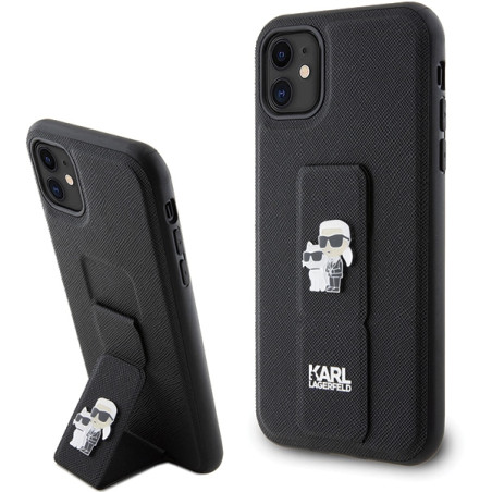 Kryt Karl Lagerfeld GRIPSTAND SAFFIANO iPhone 11/XR - černý