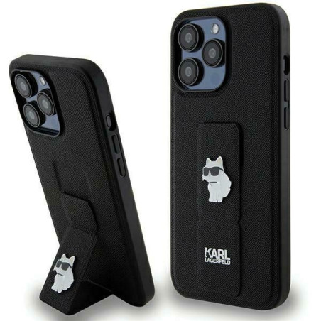 Kryt Karl Lagerfeld Gripstand Saffiano pro iPhone 13 Pro / 13 – čer