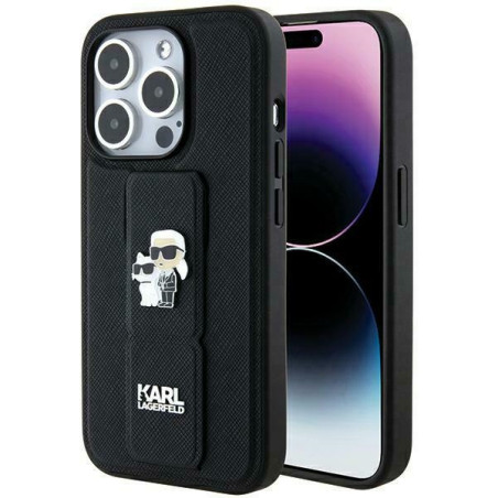 Kryt Karl Lagerfeld Gripstand Saffiano iPhone 13 Pro / 13 black