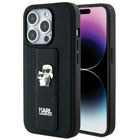 Kryt Karl Lagerfeld GRIPSTAND pro iPhone 14 Pro - černý