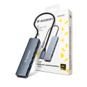 Hub USB-C 6v1 Wozinsky WHBC10Y4S multifunkční, hliníkový, s kabelem 25 cm - šedý