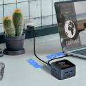 Hub USB-C 12v1 Wozinsky WHBC09Y8S multifunkční, s funkcí bezdrátového nabíjení, hliníkový, s kabelem 15 cm - šedý