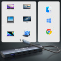 Hub USB-C 6v1 Wozinsky WHBC10Y4S multifunkční, hliníkový, s kabelem 25 cm - šedý