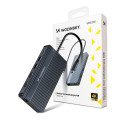 Hub USB-C 14v1 Wozinsky WDS03Y5S multifunkční, hliníkový, pro 3 monitory, s kabelem 15 cm - šedý