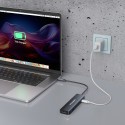Hub USB-C 6v1 Wozinsky WHBC10Y4S multifunkční, hliníkový, s kabelem 25 cm - šedý