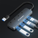 USB-A Hub Wozinsky WHS080YSS 4 x USB-A 3.0 with individual switches, aluminum, with 30 cm cable - gray