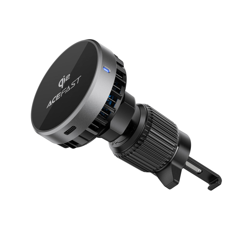 Acefast D40 Car Holder with Qi2 15W Magnetic Charger for Air Vent - Black