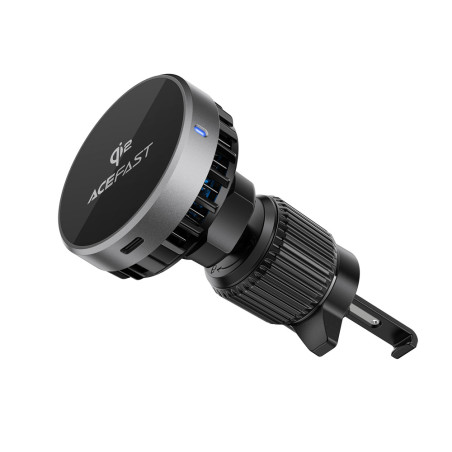Acefast D40 Car Holder with Qi2 15W Magnetic Charger for Air Vent - Black