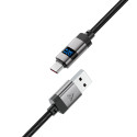 Acefast C15-04 USB-A - USB-C Cable with Display 480Mb/s 66W 1.2m - Black