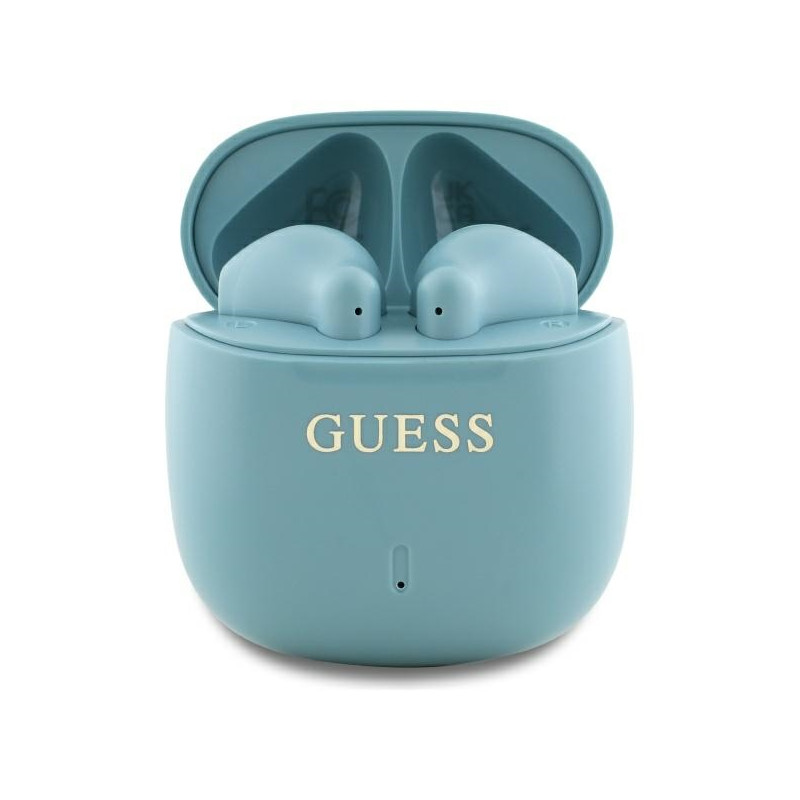 Guess Bluetooth headphones GUTWSJ14ESGQ TWS + docking station turquoise/turquoise Printed Classic Logo