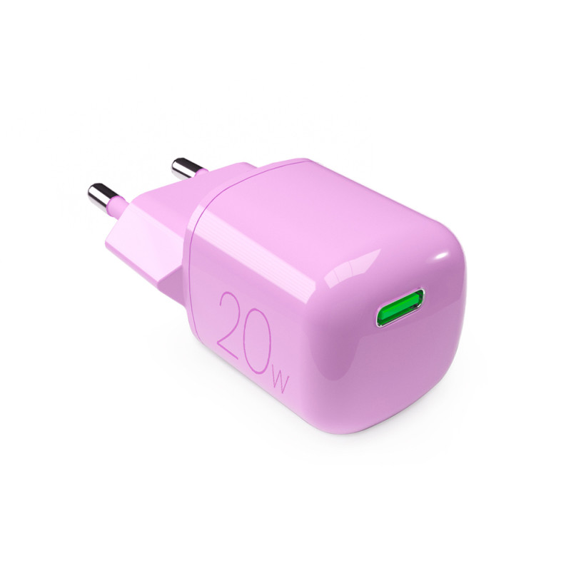 Nabíječka do sítě Puro 20W GaN USB-C - růžová