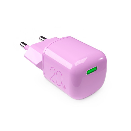 Nabíječka do sítě Puro 20W GaN USB-C - růžová