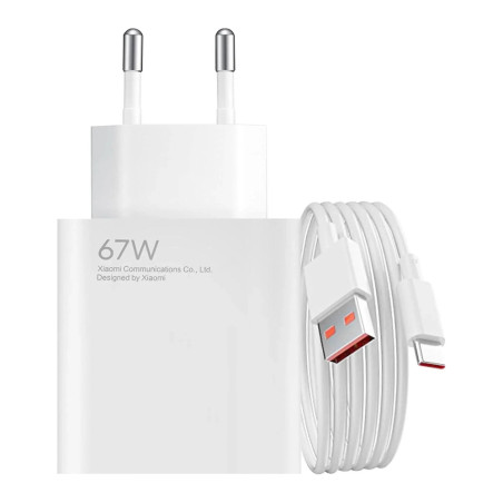 Nabíječka do sítě Xiaomi BHR9465EU 67W 6,2A USB-A s kabelem USB-C - bílá