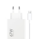 Nabíječka do sítě Xiaomi BHR9465EU 67W 6,2A USB-A s kabelem USB-C - bílá