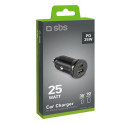 Nabíječka do auta SBS TECRPD25W 25W USB-A USB-C s Power Delivery - černá