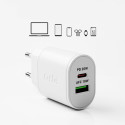 Nabíječka do sítě SBS TETRPD20W 20W USB-A USB-C s Power Delivery - bílá
