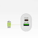 SBS TETRPD20W 20W USB-A USB-C Wall Charger with Power Delivery - White
