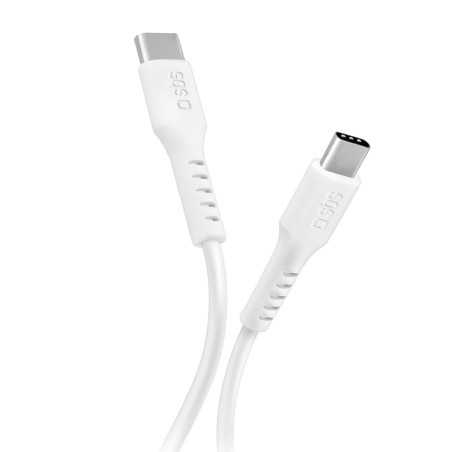 Kabel SBS TECABLETCC10W USB-C na USB-C Power Delivery 25W 1 m - bílý