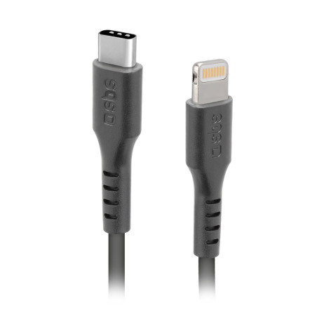 Kabel SBS TECABLELIGTC1K USB-C na Lightning 1 m - černý