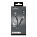 Kabel SBS TECABLELIGTC1K USB-C na Lightning 1 m - černý