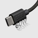 Kabel SBS TECABLETISSUETCK USB-C na USB-C 1,5 m 60W opletený - černý