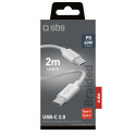 Kabel SBS TECABLETISSUETCC2G 2x USB-C 2 m 60W s Power Delivery - šedý