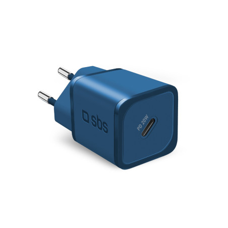 Nabíječka do sítě SBS TETRGAN1C20B 20W GaN s Power Delivery - modrá