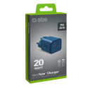 Nabíječka do sítě SBS TETRGAN1C20B 20W GaN s Power Delivery - modrá