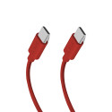 Kabel SBS TECABLETISSUETCCR USB-C na USB-C 1,5 m 60W opletený - červený