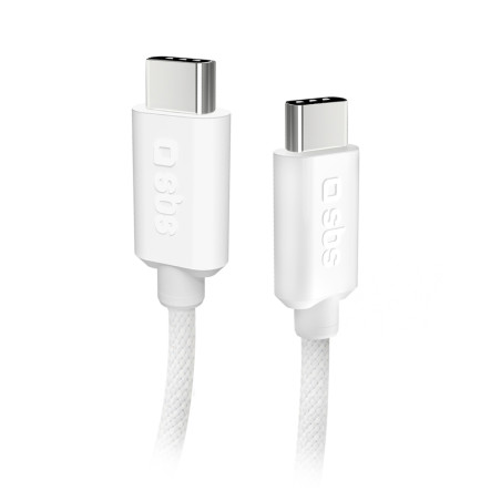 Kabel SBS TECABLETISSUETCCG USB-C na USB-C 1,5 m 60W opletený - šedý