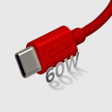 Kabel SBS TECABLETISSUETCCR USB-C na USB-C 1,5 m 60W opletený - červený