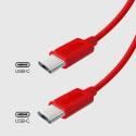 Kabel SBS TECABLETISSUETCCR USB-C na USB-C 1,5 m 60W opletený - červený