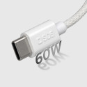 Kabel SBS TECABLETISSUETCCG USB-C na USB-C 1,5 m 60W opletený - šedý