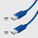 Kabel SBS TECABLETISSUETCCB USB-C na USB-C 1,5 m 60W opletený - modrý
