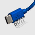 Kabel SBS TECABLETISSUETCCB USB-C na USB-C 1,5 m 60W opletený - modrý