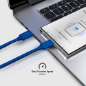Kabel SBS TECABLETISSUETCCB USB-C na USB-C 1,5 m 60W opletený - modrý