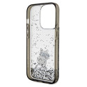 Kryt Karl Lagerfeld CHOUPETTE Liquid Glitter pro iPhone 14 Pro - trans
