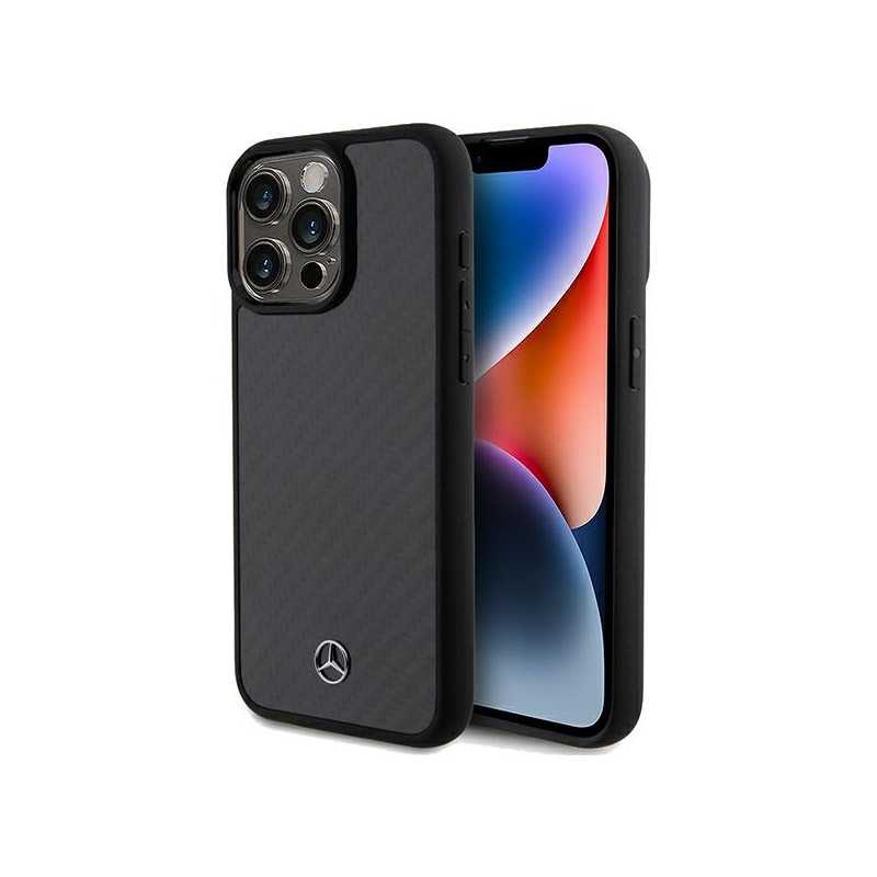 Kryt Mercedes CARBON FIBER DYNAMIC pro iPhone 15 Pro Max - black