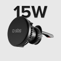 Držák SBS TESUPFANWIR15W na smartphone s indukční nabíječkou 15W do mřížky ventilace, s chlazením - černý