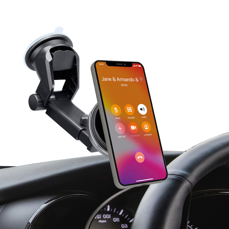SBS TESUPMAGEXTWIR15W Telescopic Smartphone Holder with Wireless Charger, MagSafe Compatible, for Windshield and Dashboard -
